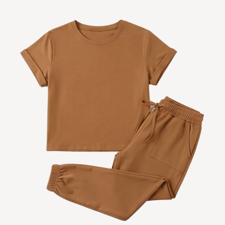 Lunavia™ – Matching Tee & Jogger Set with Pockets