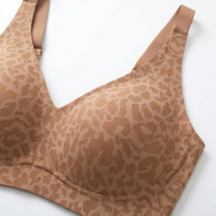 Veluna™ Wireless Leopard V Neck Contour Bra