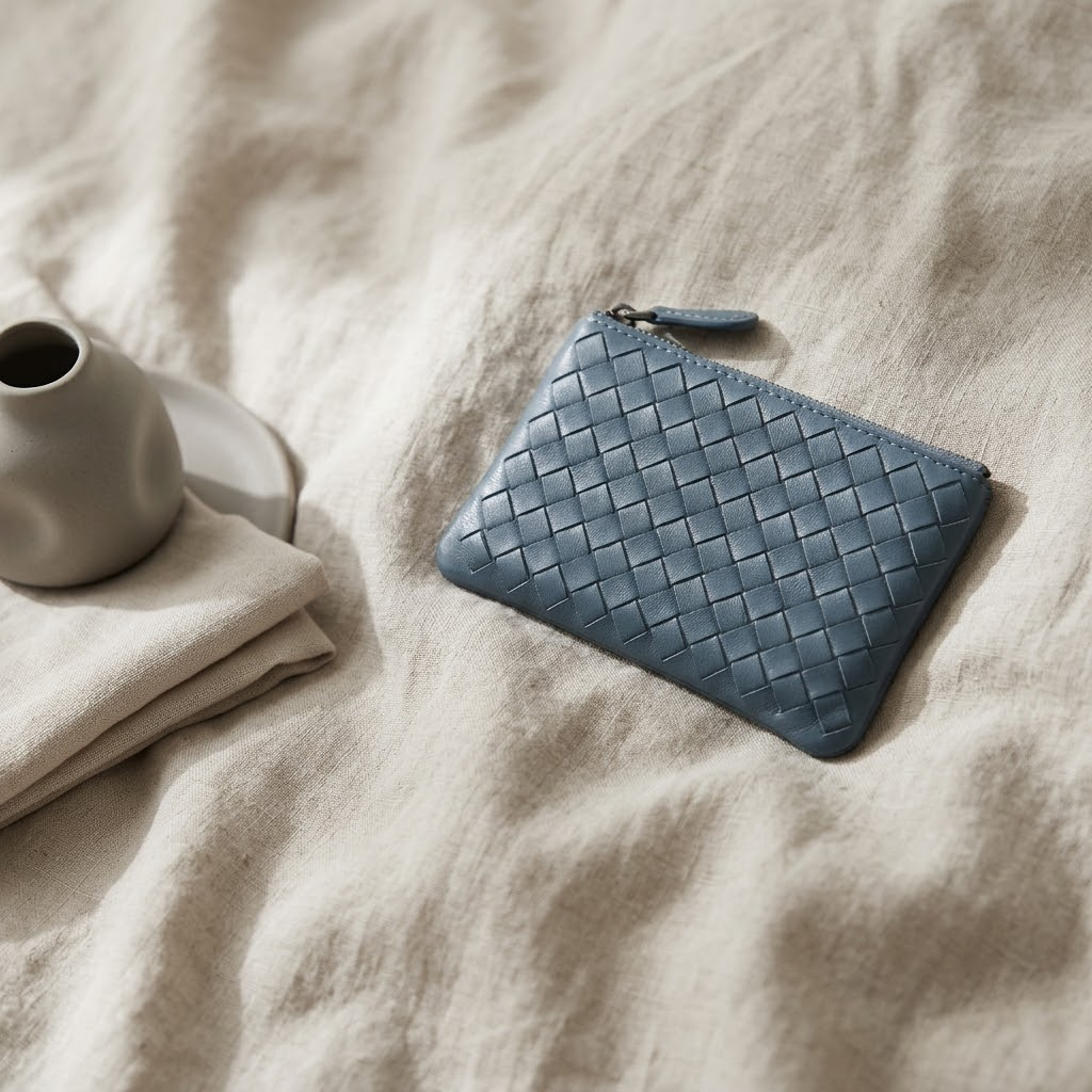 Veloura™ – Handwoven Lambskin Card Wallet