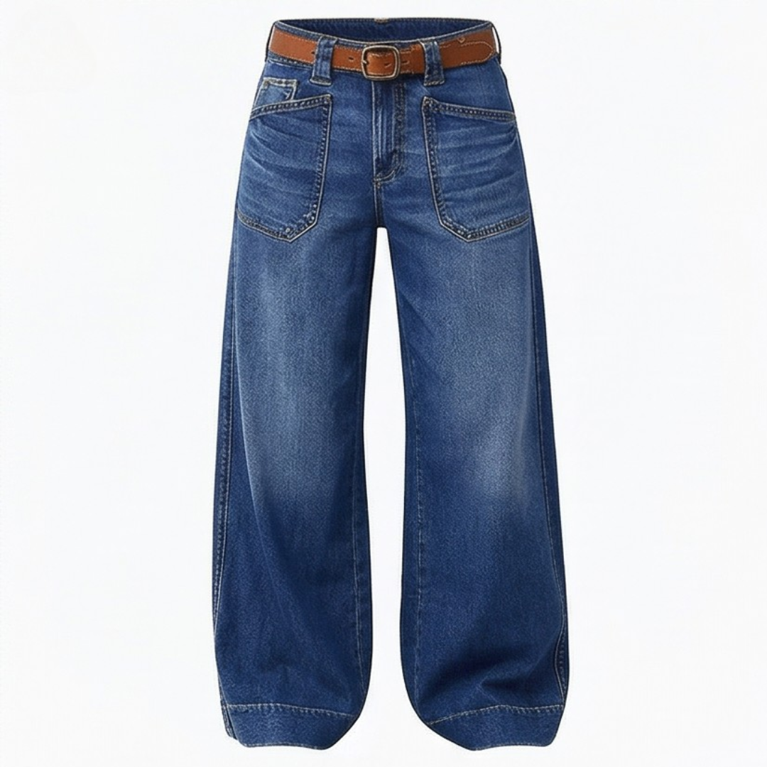 Widera™ – Retro Patch Pocket Wide Leg Jeans