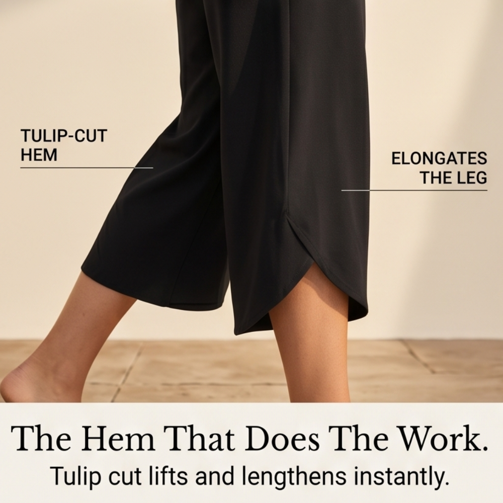 Lunavia™ Wide-Leg Tulip-Hem Capri Pants with Pockets