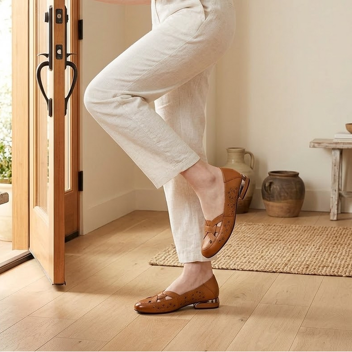 Lorella™ – Woven Cutout PU Slip-On Flat