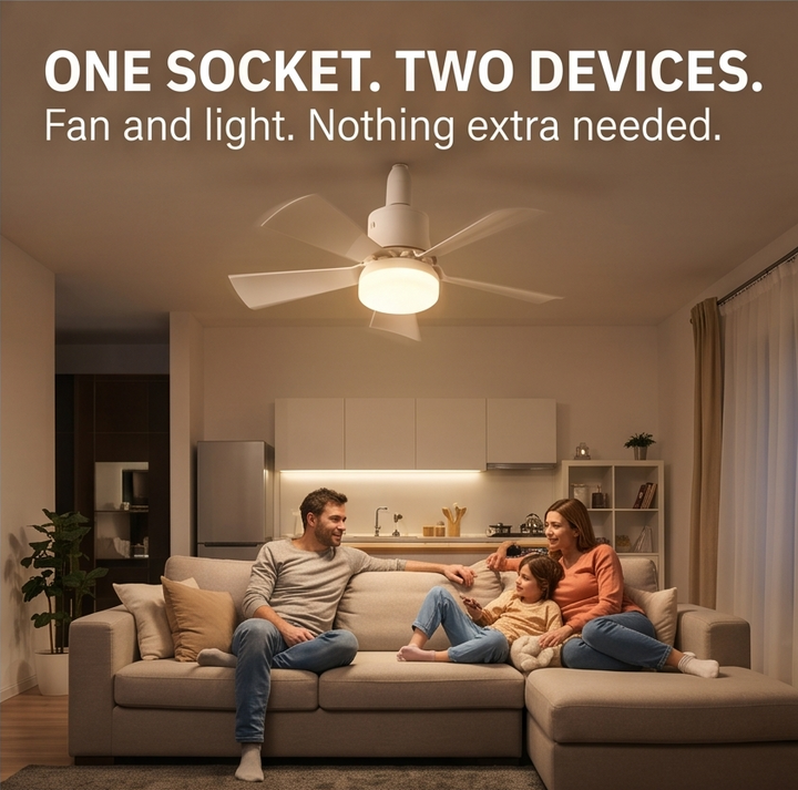 Socketcool™ Screw-in Ceiling Fan with LED Light & Remote