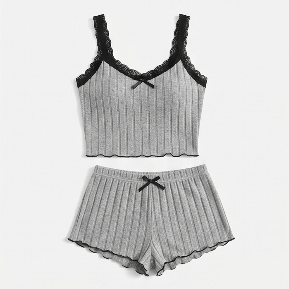 Lunavia™ – Ribbed Knit Cami & Shorts Pajama Set