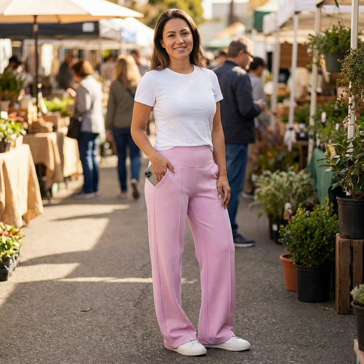 Velessa™ – Wide Leg High Waist Stretch Pants