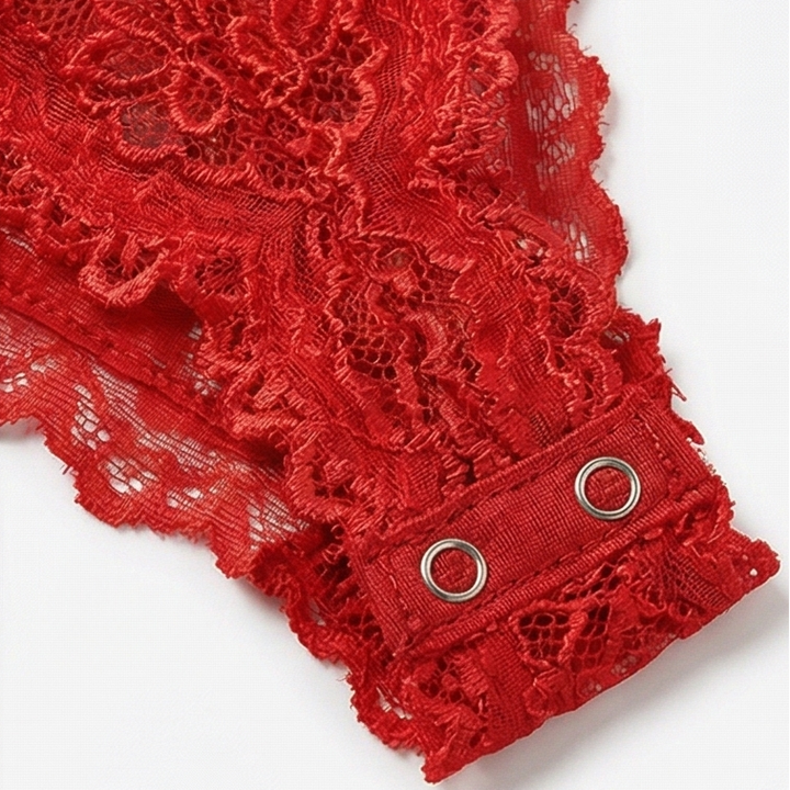 Velara™ – Floral Lace Teddy with Ruffle Hem