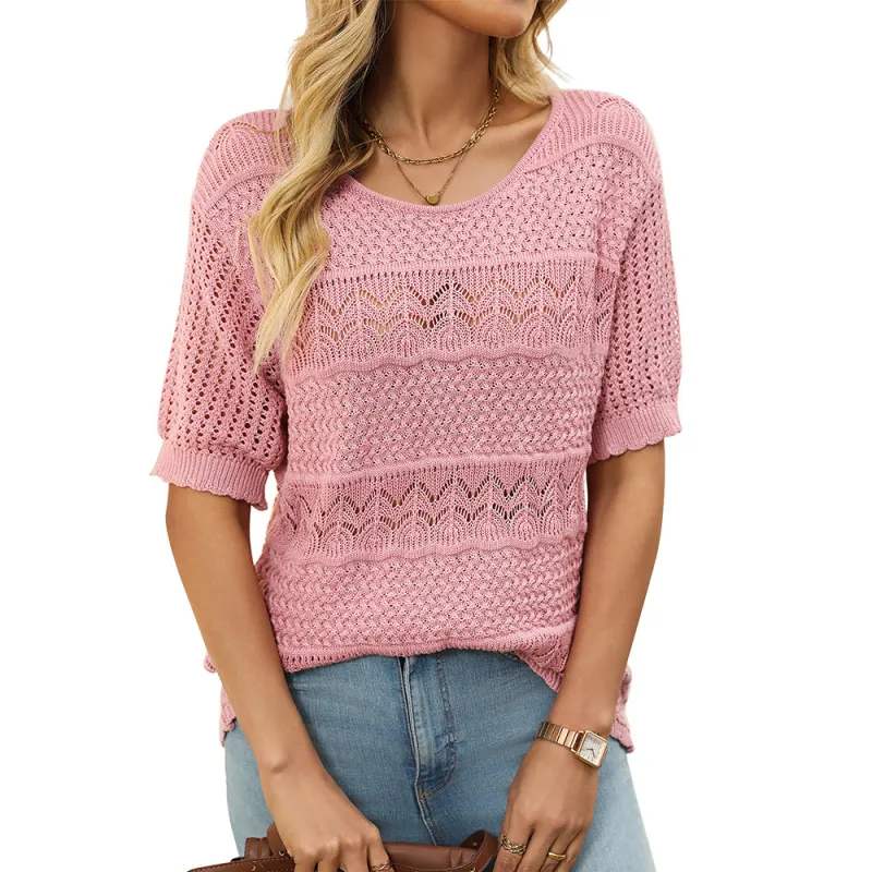 Wovelle™ – Textured Knit Top for Warm Days