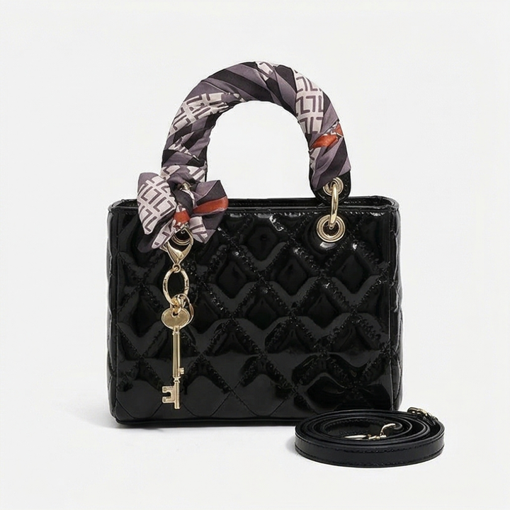 Belaire™ – Quilted Handbag with Silk Scarf Handles