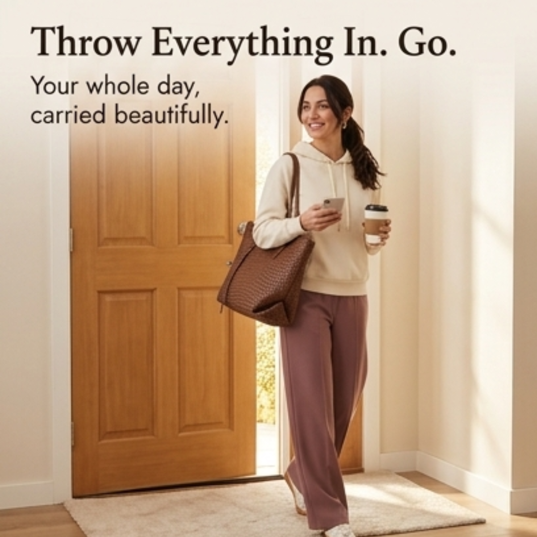 Ardenna™ – Woven Faux Leather Tote