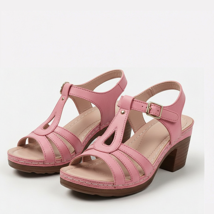 Solara™ – Roman Cutout Block Heel Sandals