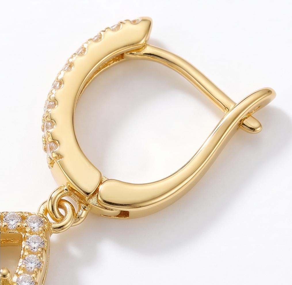 Lumière™ – Crystal Teardrop Dangle Hoop Earrings