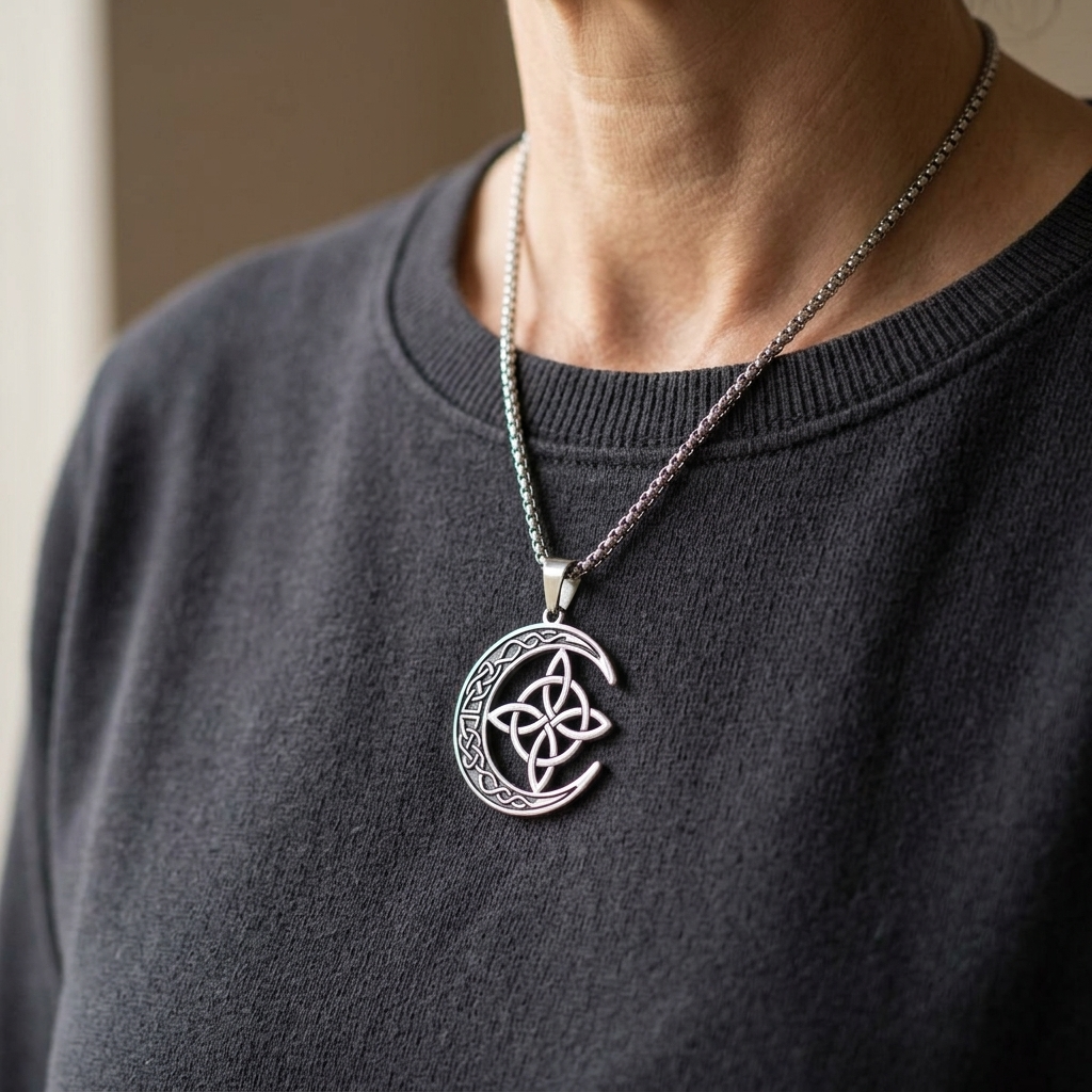 Lunara™ – Celtic Moon and Knot Pendant