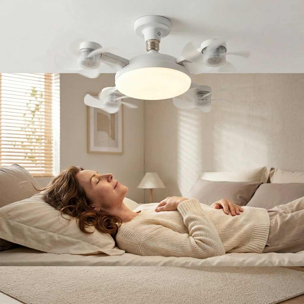 Aerolux™ – 4-Fan LED Ceiling Light for Hot Rooms