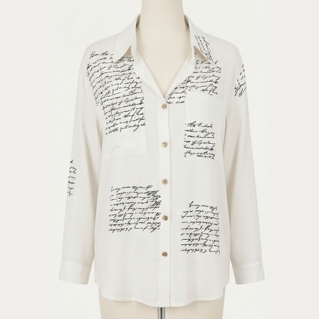Letterelle™ – Handwritten Script Viscose Blouse
