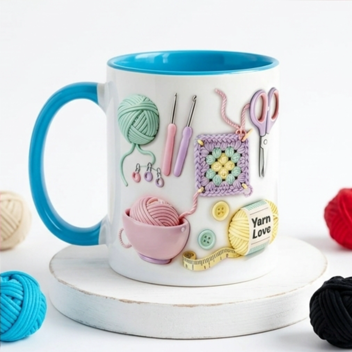 Yarnlove™ – 3D Crafting Mug for Knitters and Crocheters