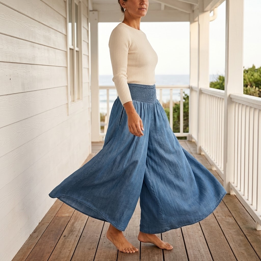 Palazza™ – Smocked Waist Wide Leg Palazzo Pants