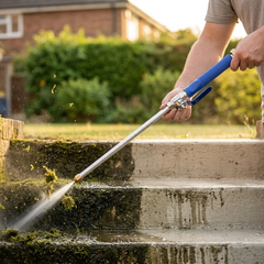 MossBlast™ – High-Pressure Garden Hose Nozzle for Moss and Grime