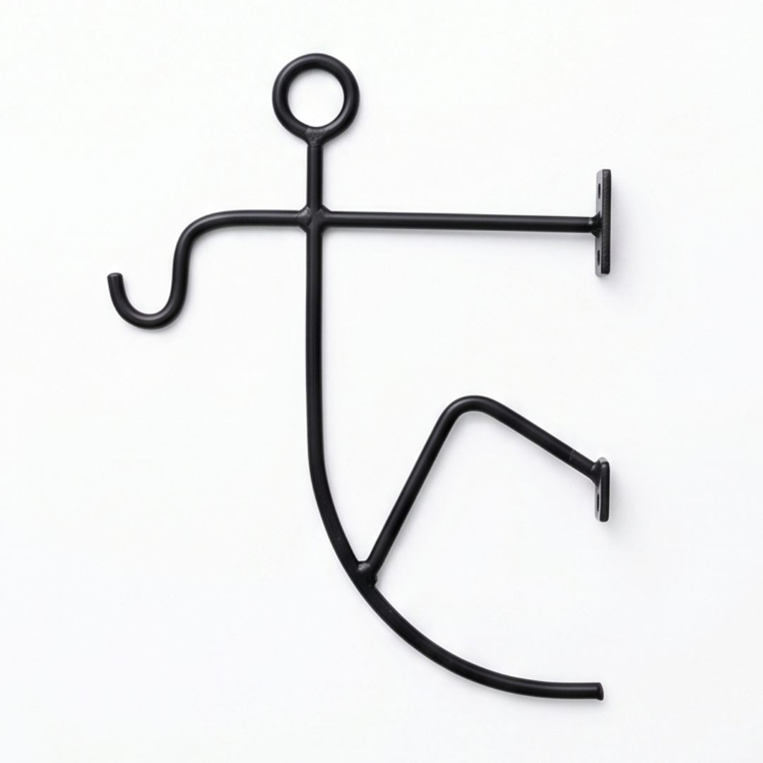 Ironley™ Hand-Forged Iron Fisherman Garden Bracket