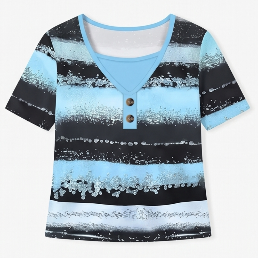 Vesper™ — Flowy Watercolor Henley for Easy Summer Style