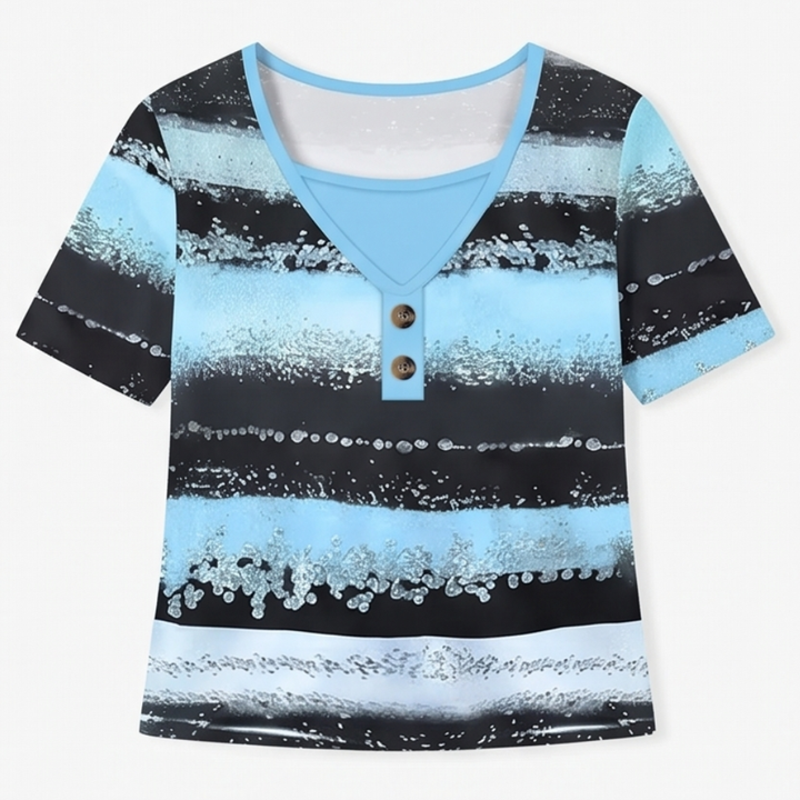 Vesper™ — Flowy Watercolor Henley for Easy Summer Style