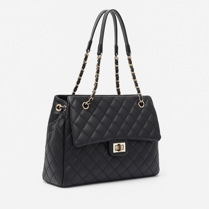 Ellara™ – Quilted Chain Strap Tote