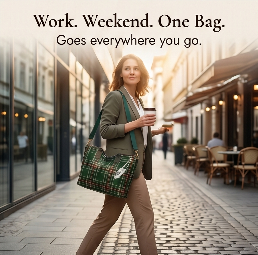 Carroway™ Glossy Checkered Tote Bag