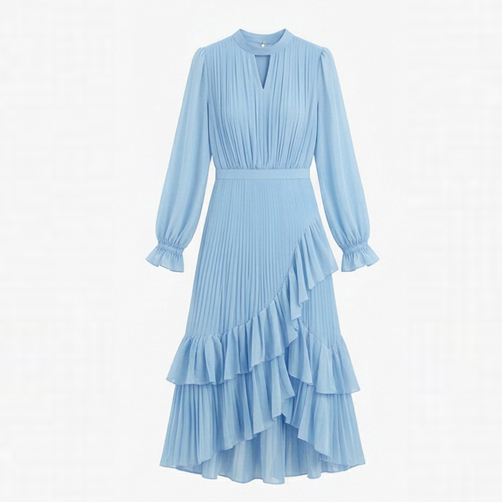 Keyfa™ – Pleated Ruffle Midi Dress