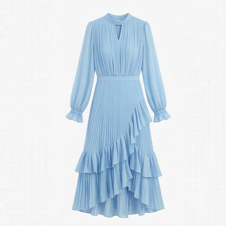 Keyfa™ – Pleated Ruffle Midi Dress