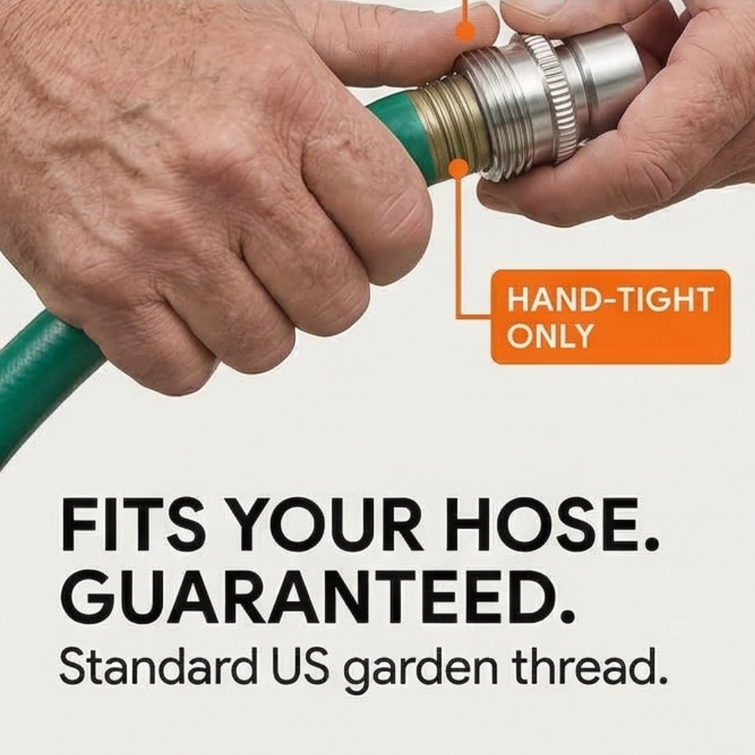 Flowsnap™ – Stainless Steel Garden Hose Quick Connect Set