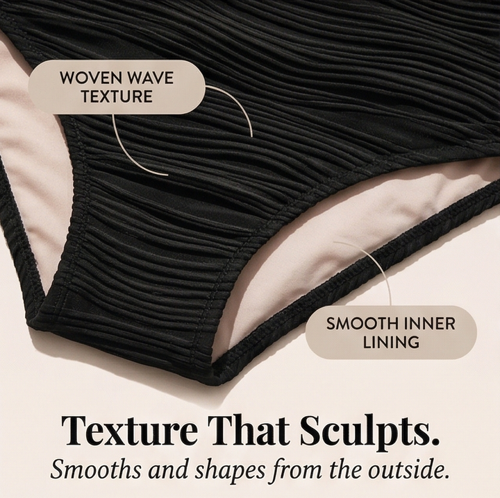 Solaia™ – Sculpted Textured High Waist Bikini Set