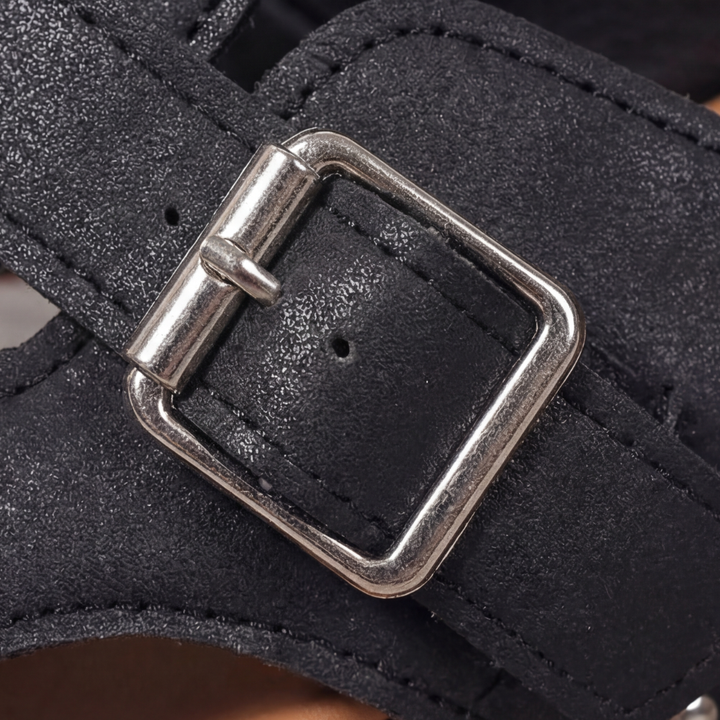 Solana™ – Retro Cork Wedge Sandals with Rivet Detail