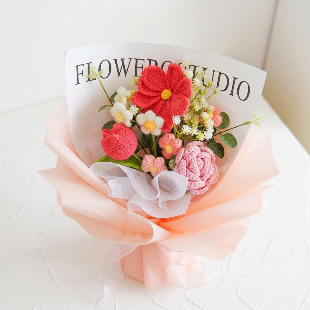 Bloomora™ – Handmade Crochet Flower Bouquet