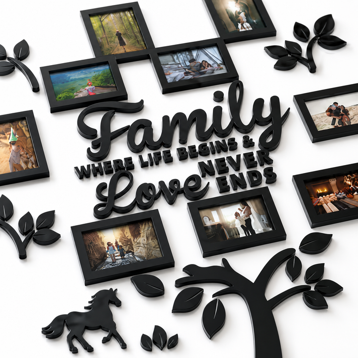 Halena – 3D Acrylic Family Tree Wall Decor with 11 Photo Frames