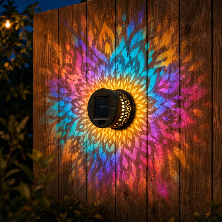 Lumara™ – Solar Mandala Wall Light Outdoor Garden Fence Projector