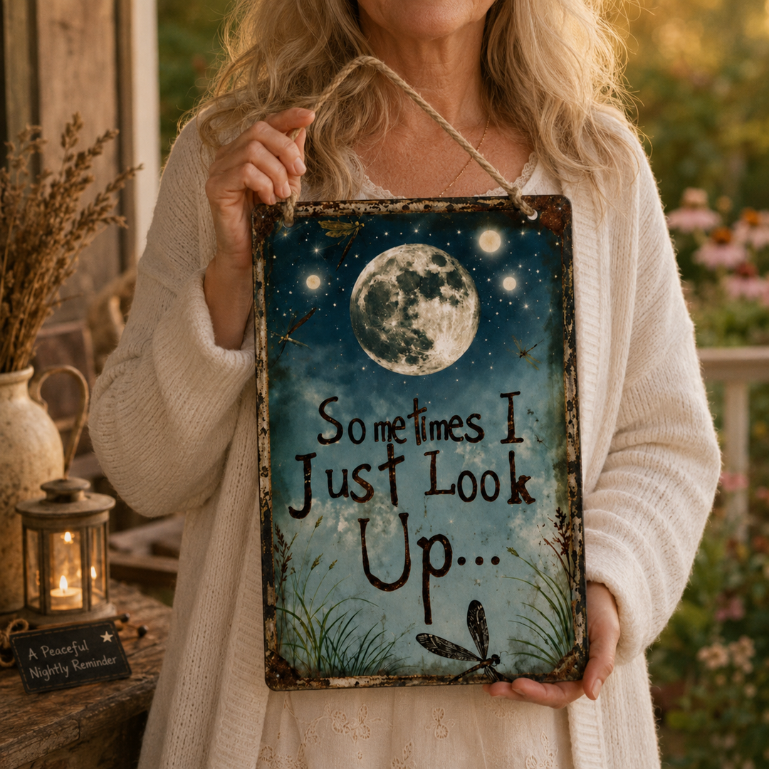 Lunavia™ – Rustic Moon Metal Sign for Porch and Garden