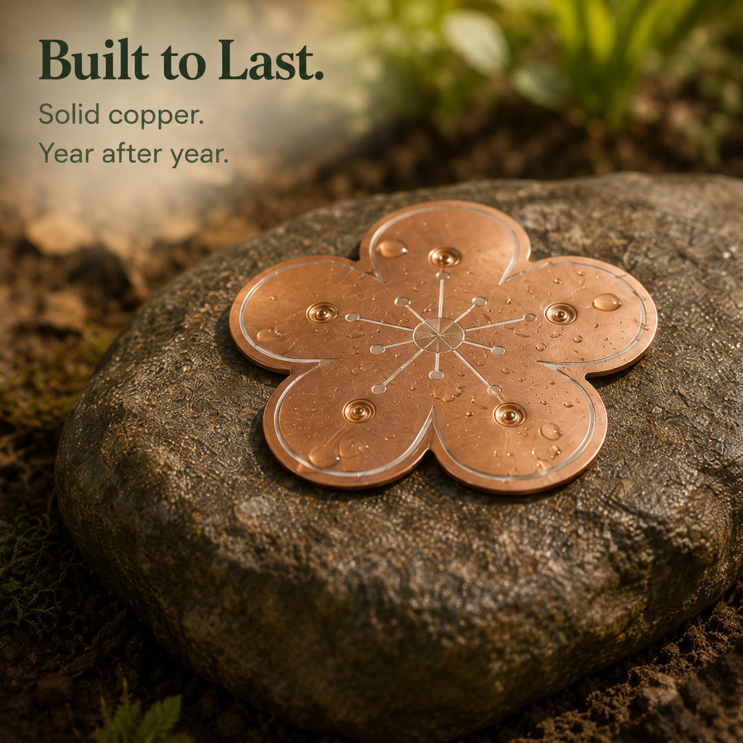 Bloomara – Pure Copper Bird Bath Purifier Disc, Algae Control Flower