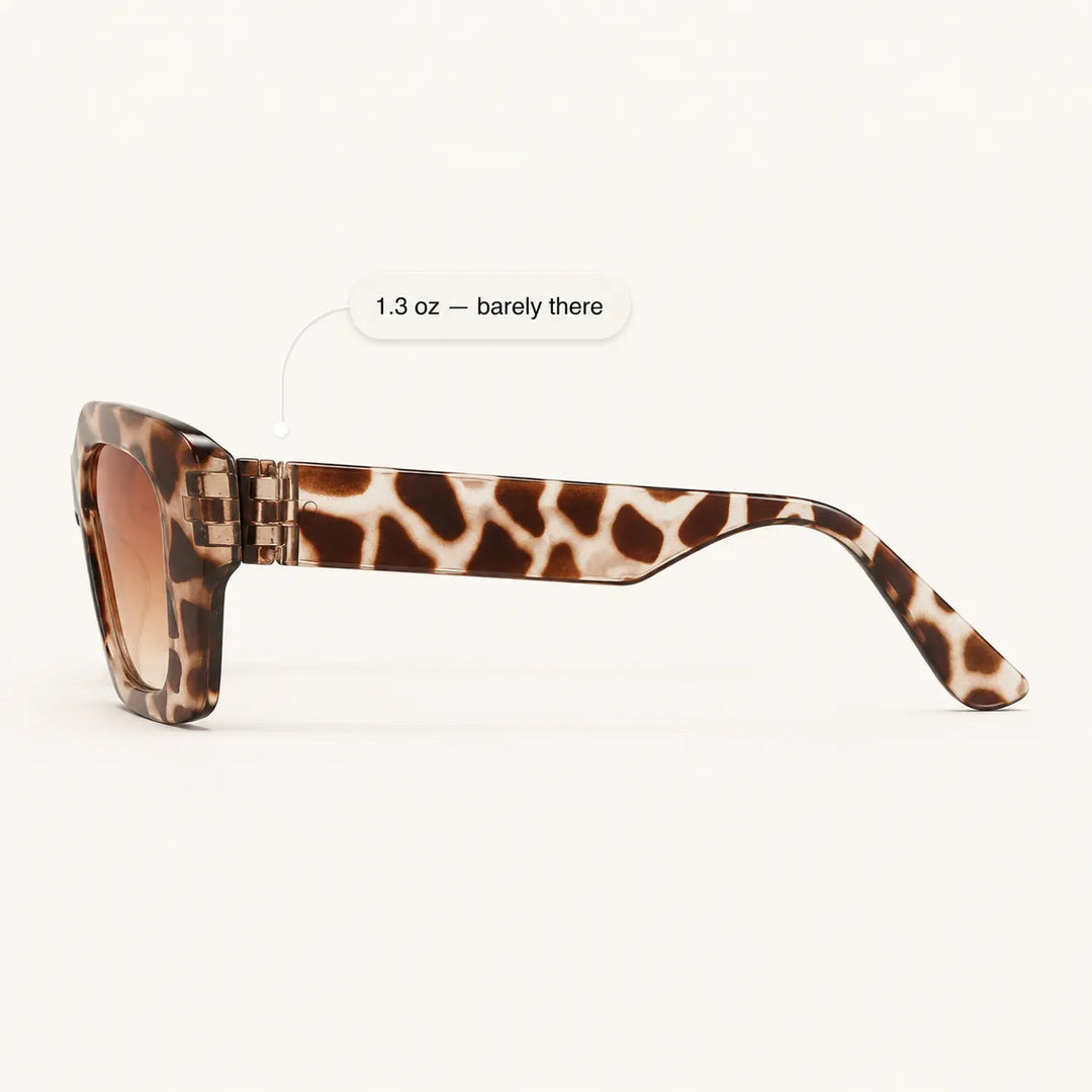 Florenza – Oversized Square Leopard Sunglasses with Gradient Lenses