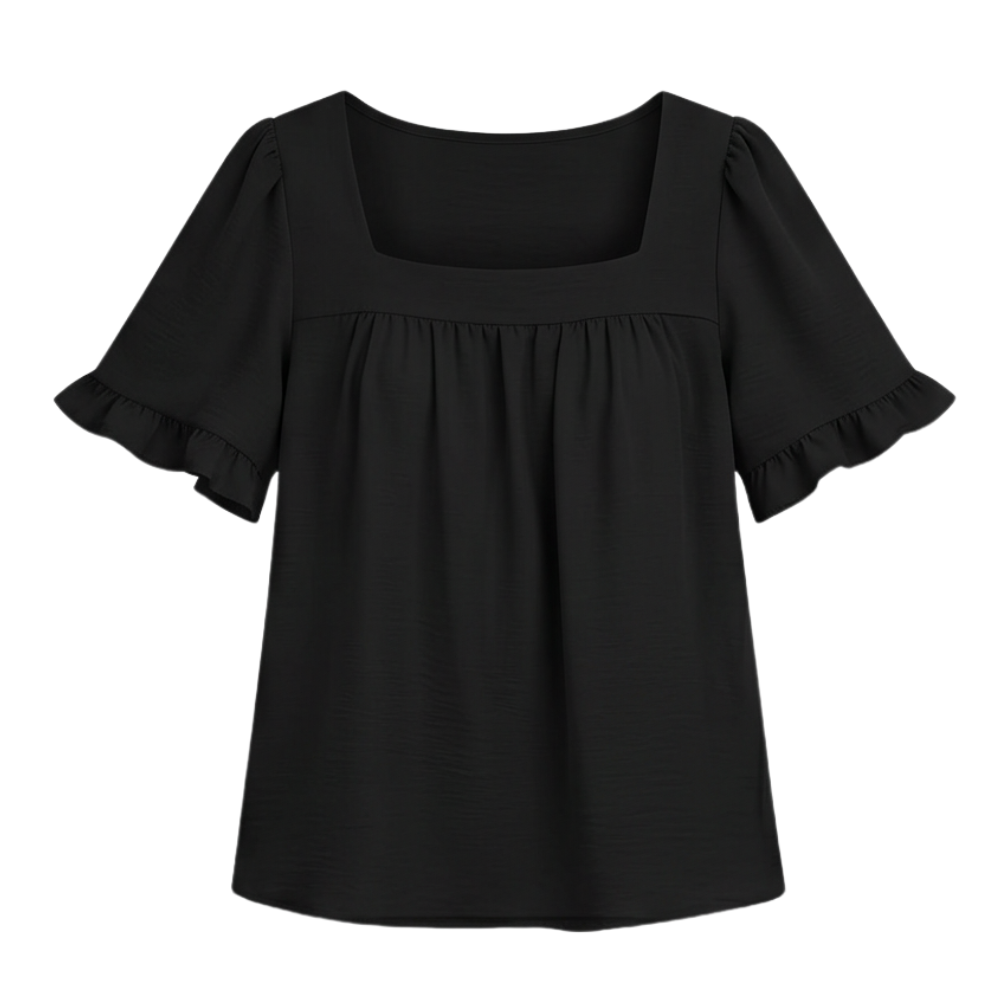 Florelle™ – Square Neck Flutter Sleeve Blouse