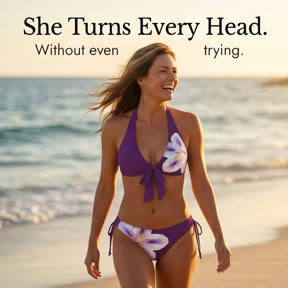 Lilybella™ – Lily Print Halter Bikini for Beach Days