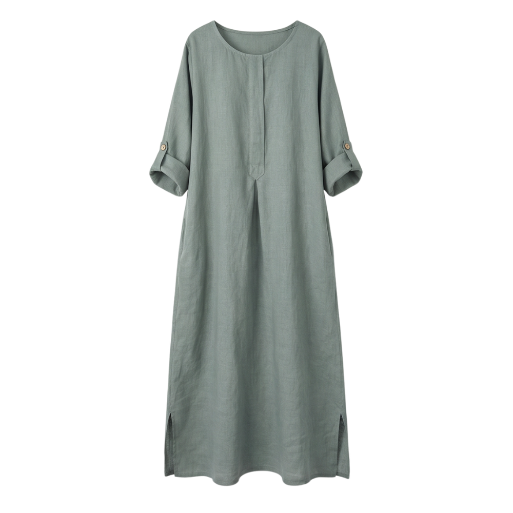 Lunavia™ – Flowy Linen-Style Maxi for Everyday Elegance