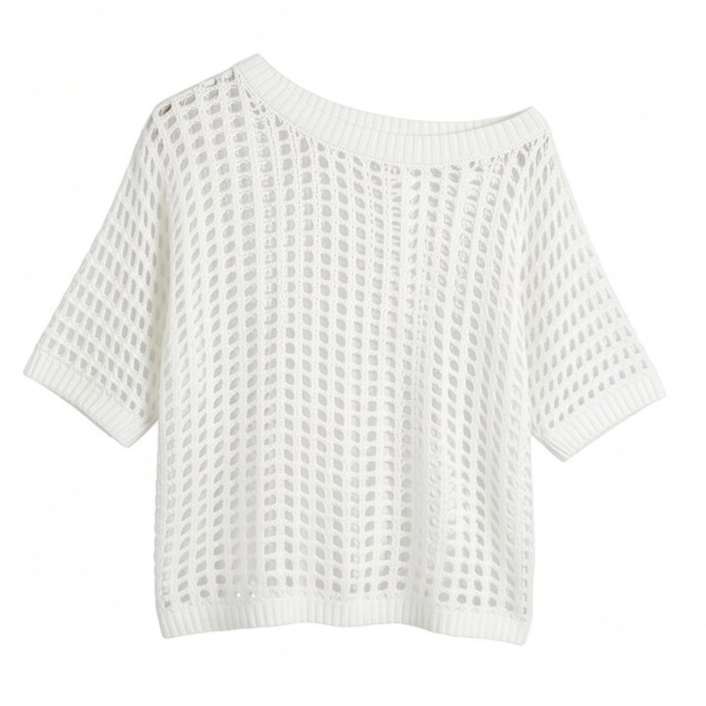 Solenya™ – Breezy Open-Knit Summer Top
