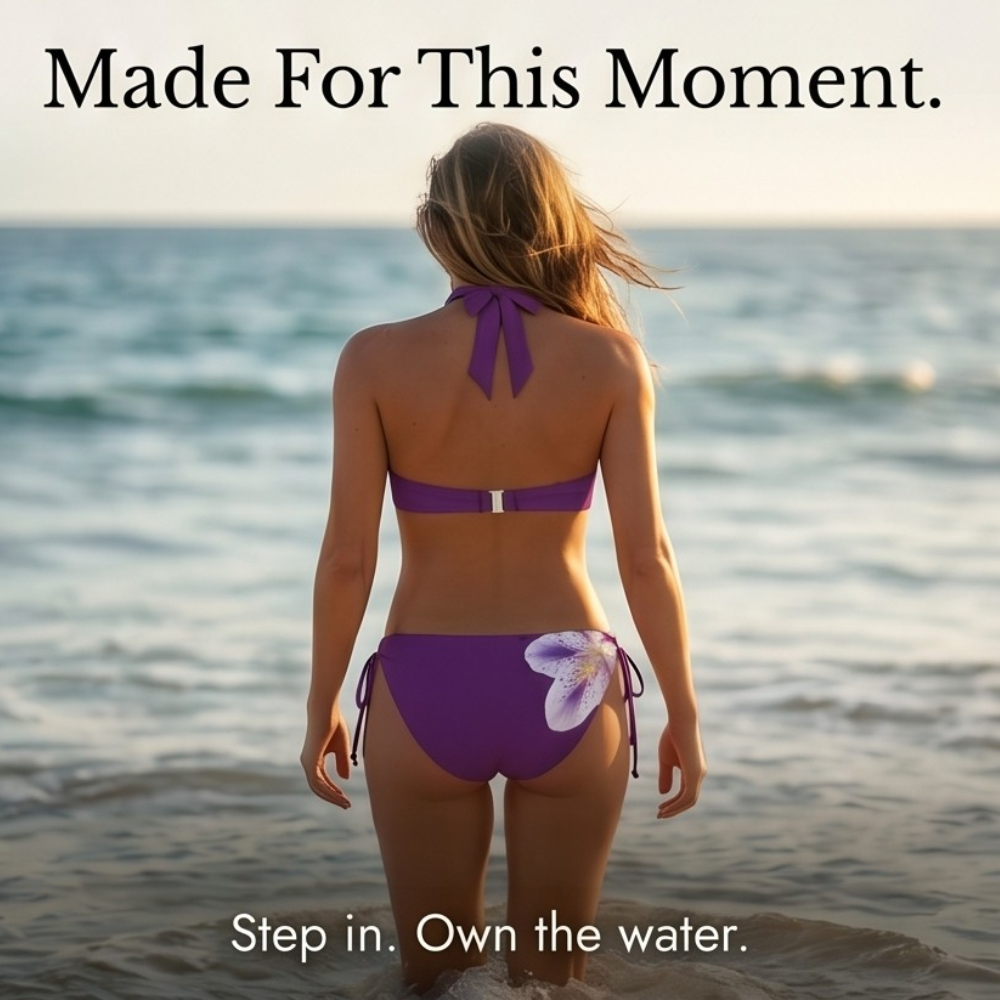 Lilybella™ – Lily Print Halter Bikini for Beach Days