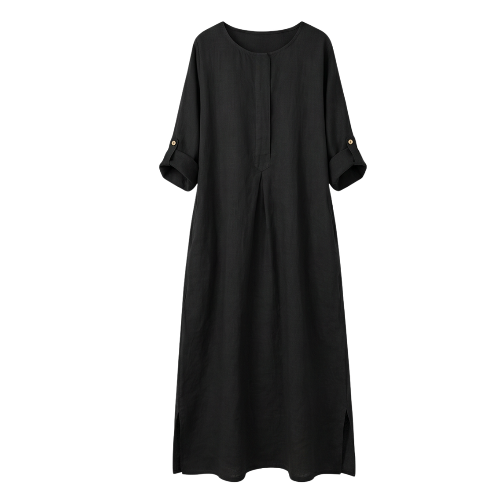 Lunavia™ – Flowy Linen-Style Maxi for Everyday Elegance