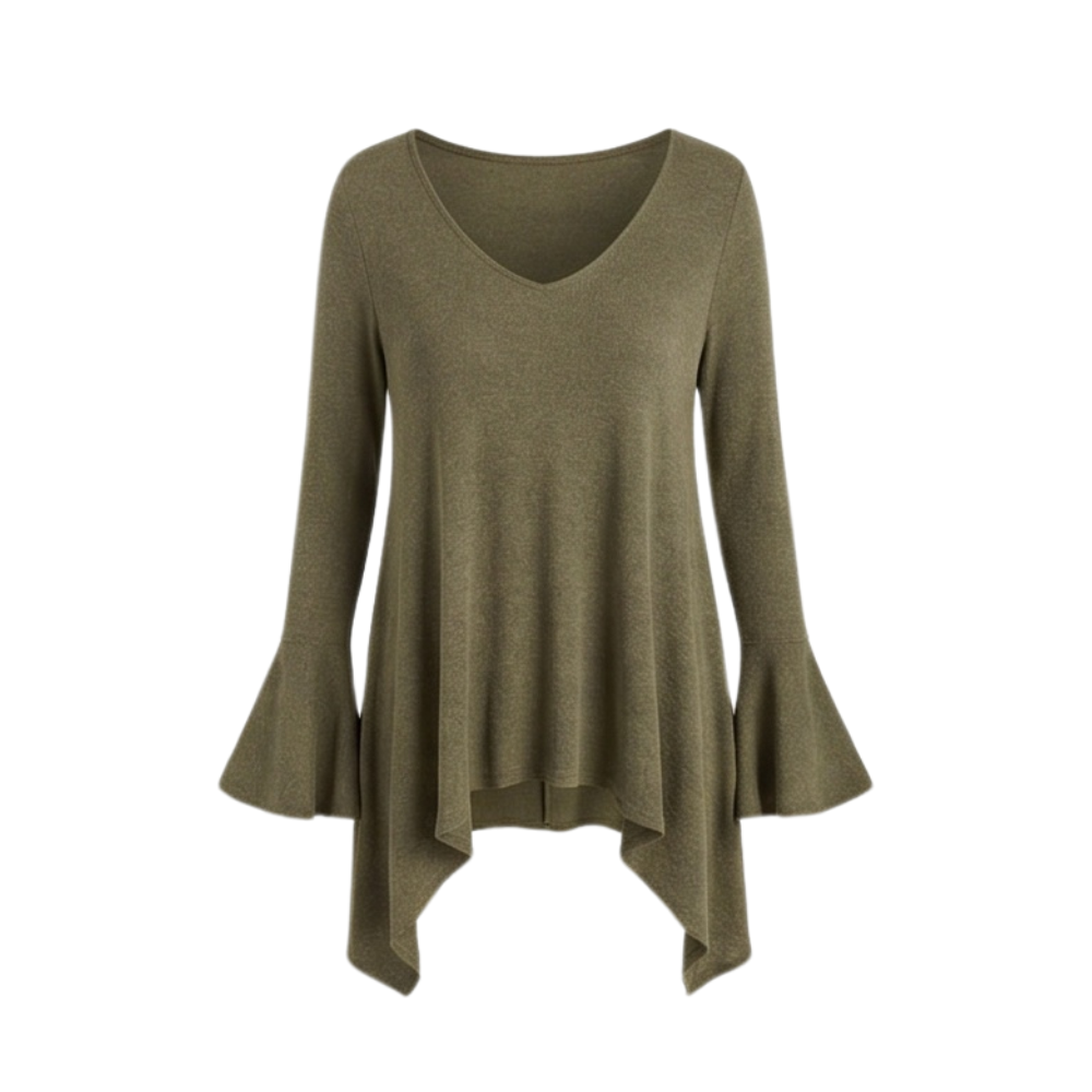Lirelle™ — Flowy Handkerchief-Hem Knit Tunic