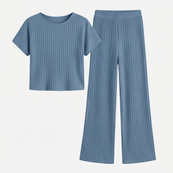 Velura™ – Soft Ribbed Wide-Leg Set