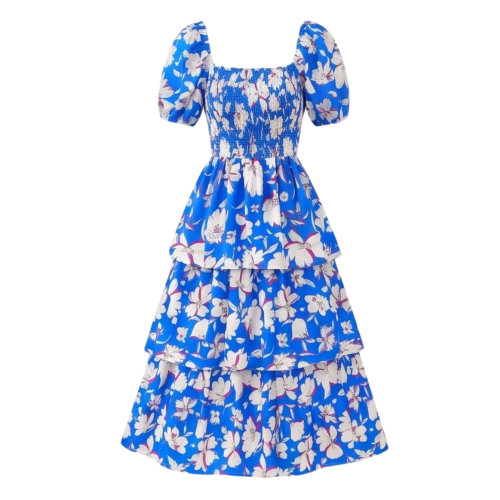 Florenza™ – Smocked Square-Neck Floral Maxi