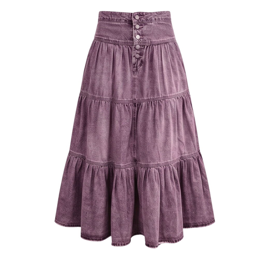Soléra™ – Soft Button-Front Maxi Skirt