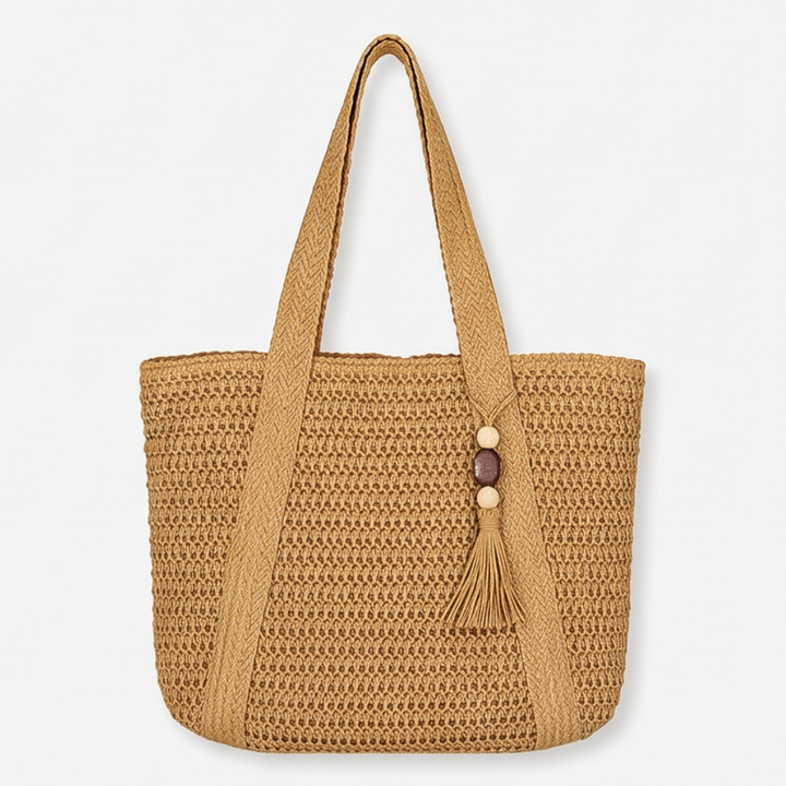 Solenne™ – Handwoven Straw Tote with Zip Lining