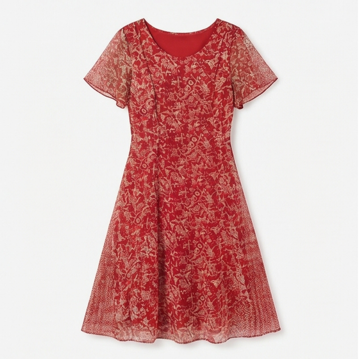 Kynara™ - Flutter-Sleeve Midi Dress for Easy Summer Elegance
