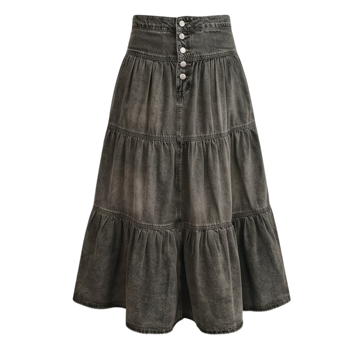 Soléra™ – Soft Button-Front Maxi Skirt